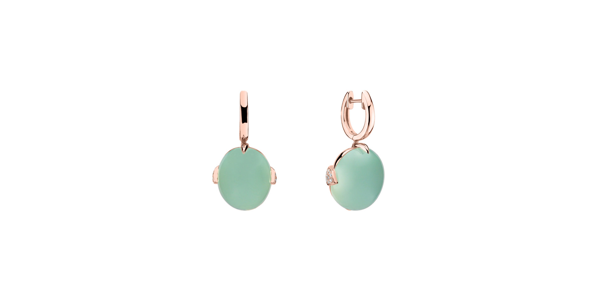 Diamond earrings with Chalcedony Shining Grace