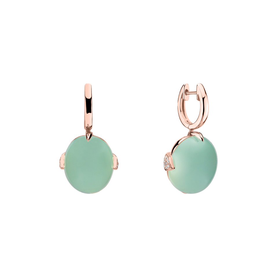 Diamond earrings with Chalcedony Shining Grace