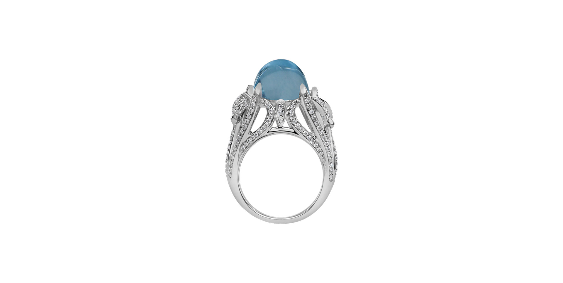 Diamond ring with Aquamarine Ocean Sin
