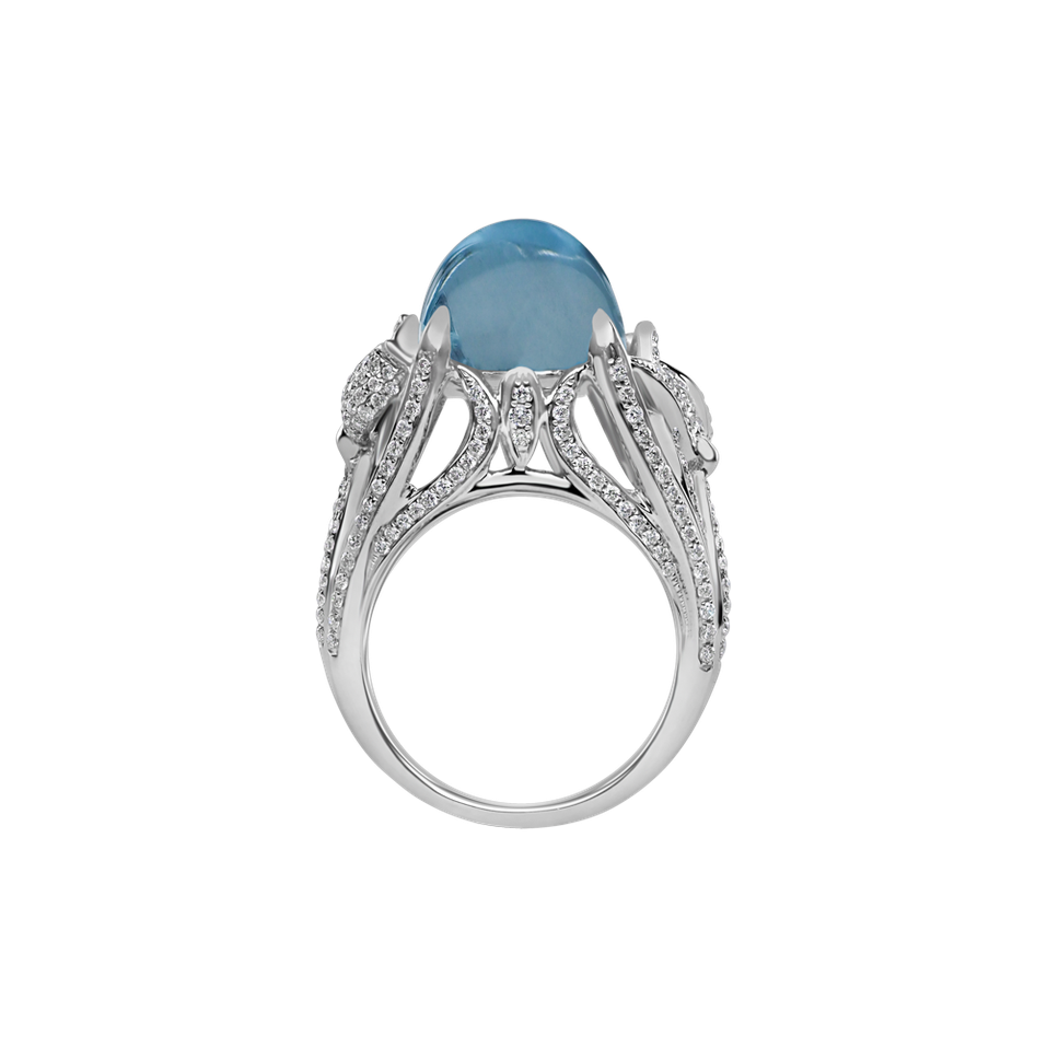 Diamond ring with Aquamarine Ocean Sin