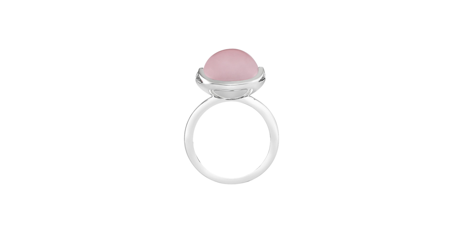 Diamond ring with Rose Quartz Fairytale Drop