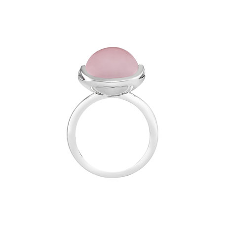 Diamond ring with Rose Quartz Fairytale Drop