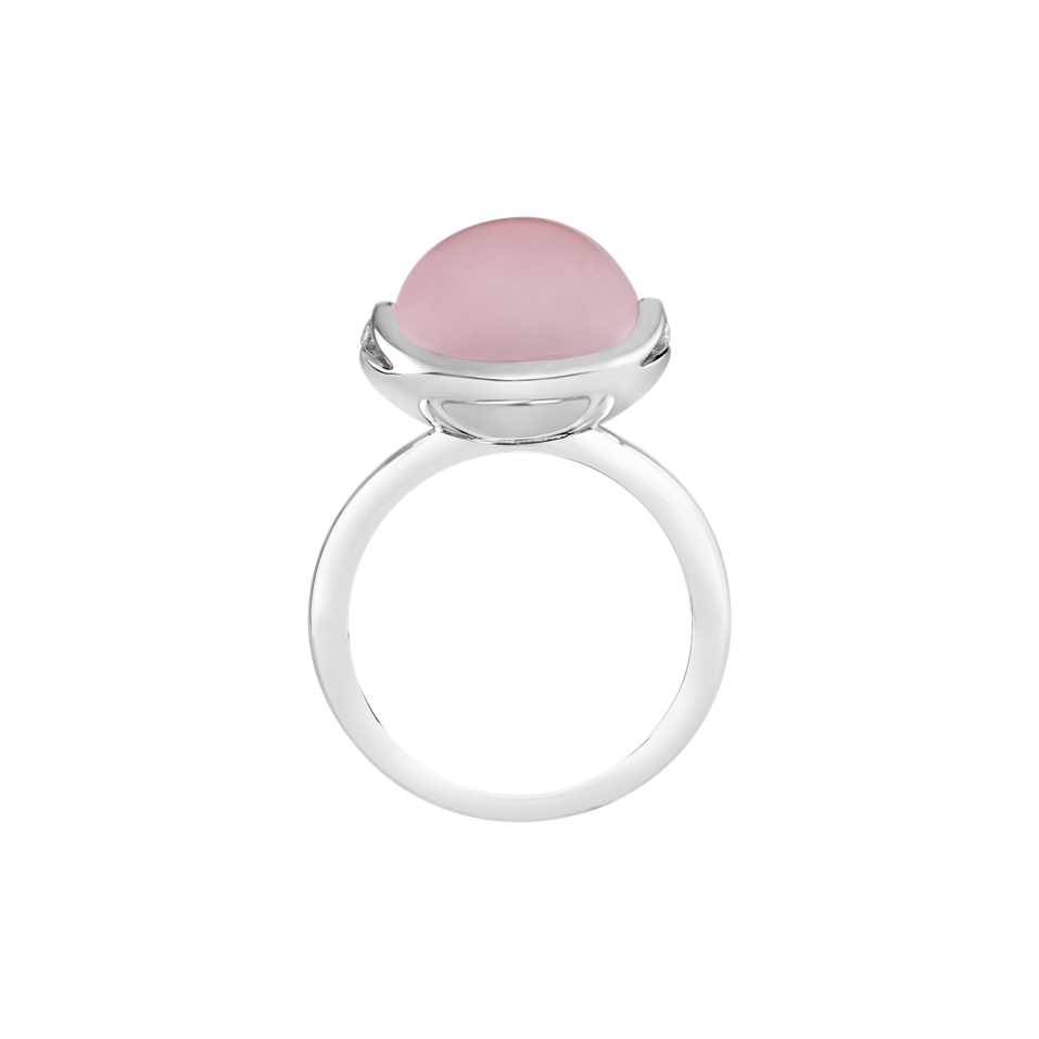 Diamond ring with Rose Quartz Fairytale Drop
