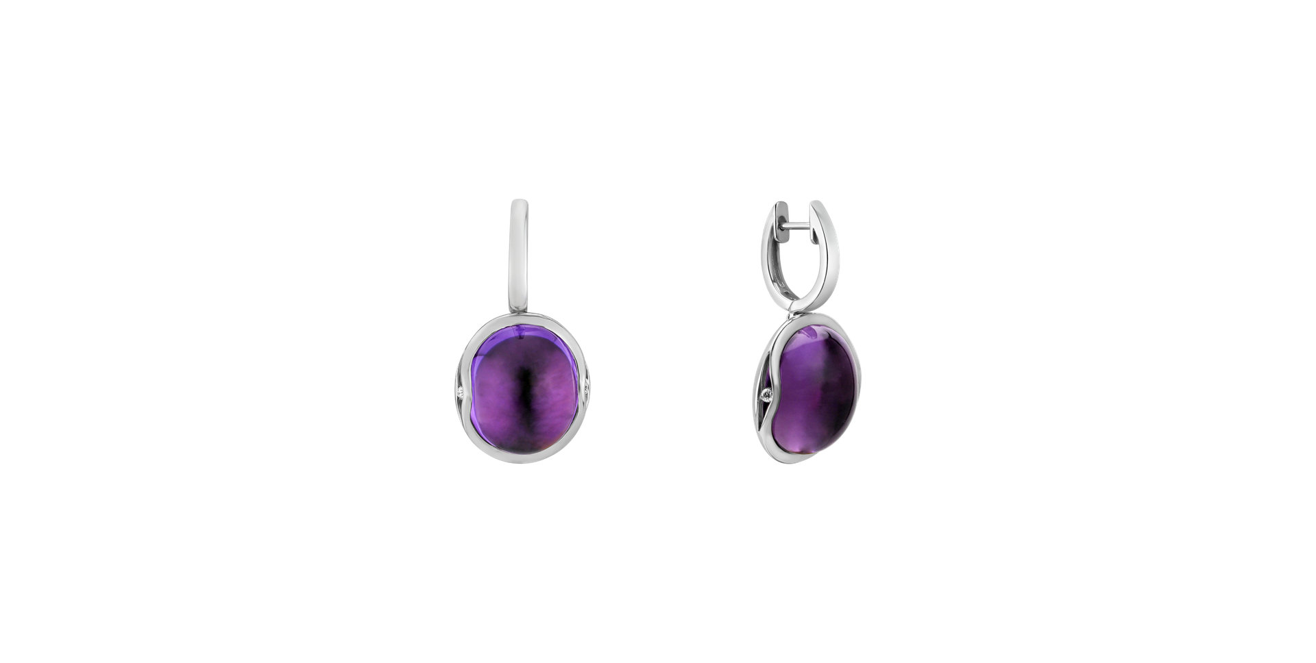 Diamond earrings with Amethyst Fairytale Drop