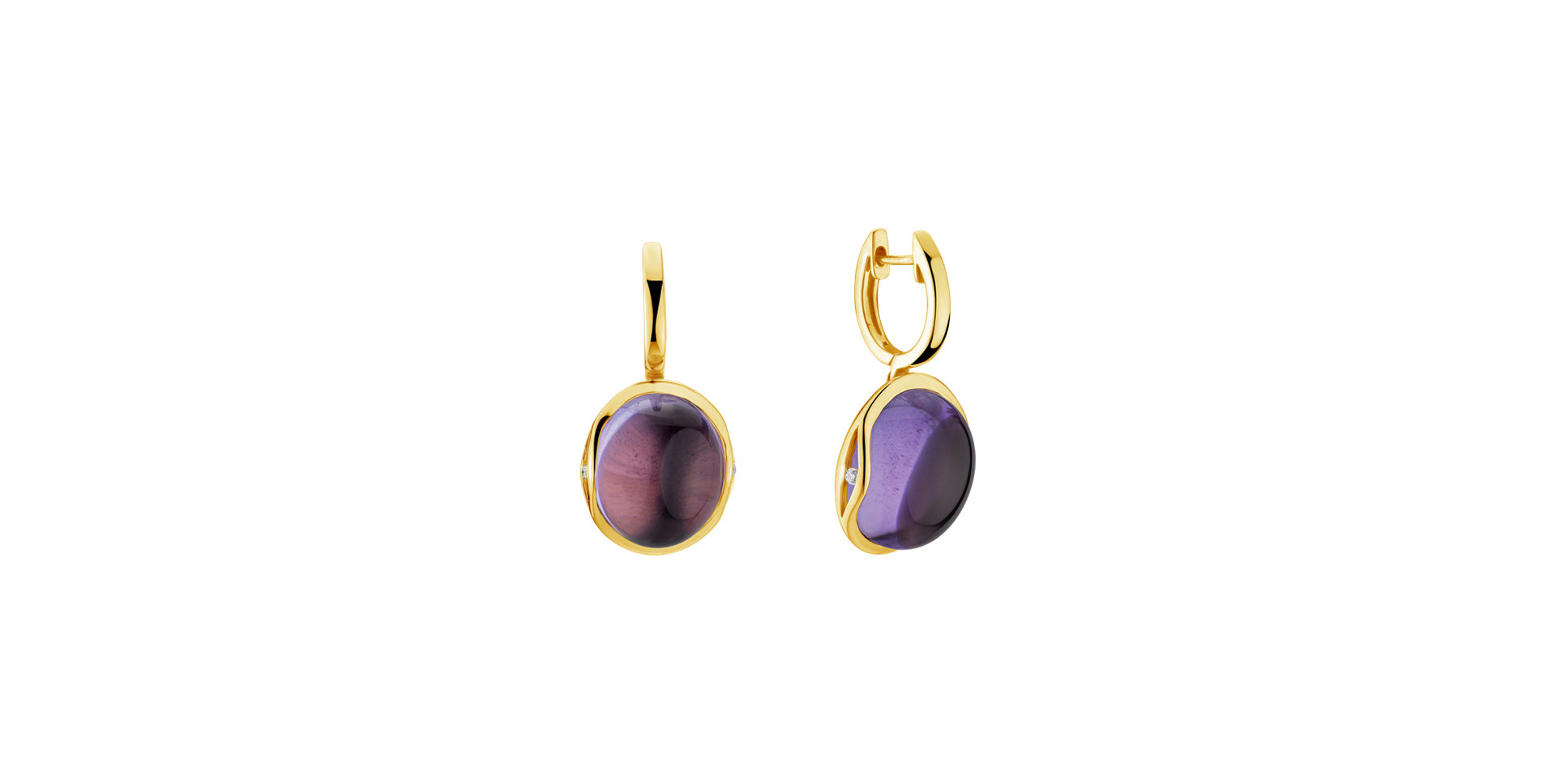 Diamond earrings with Amethyst Fairytale Drop