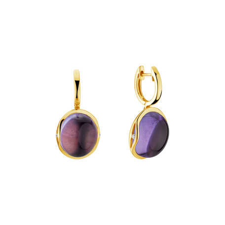Diamond earrings with Amethyst Fairytale Drop