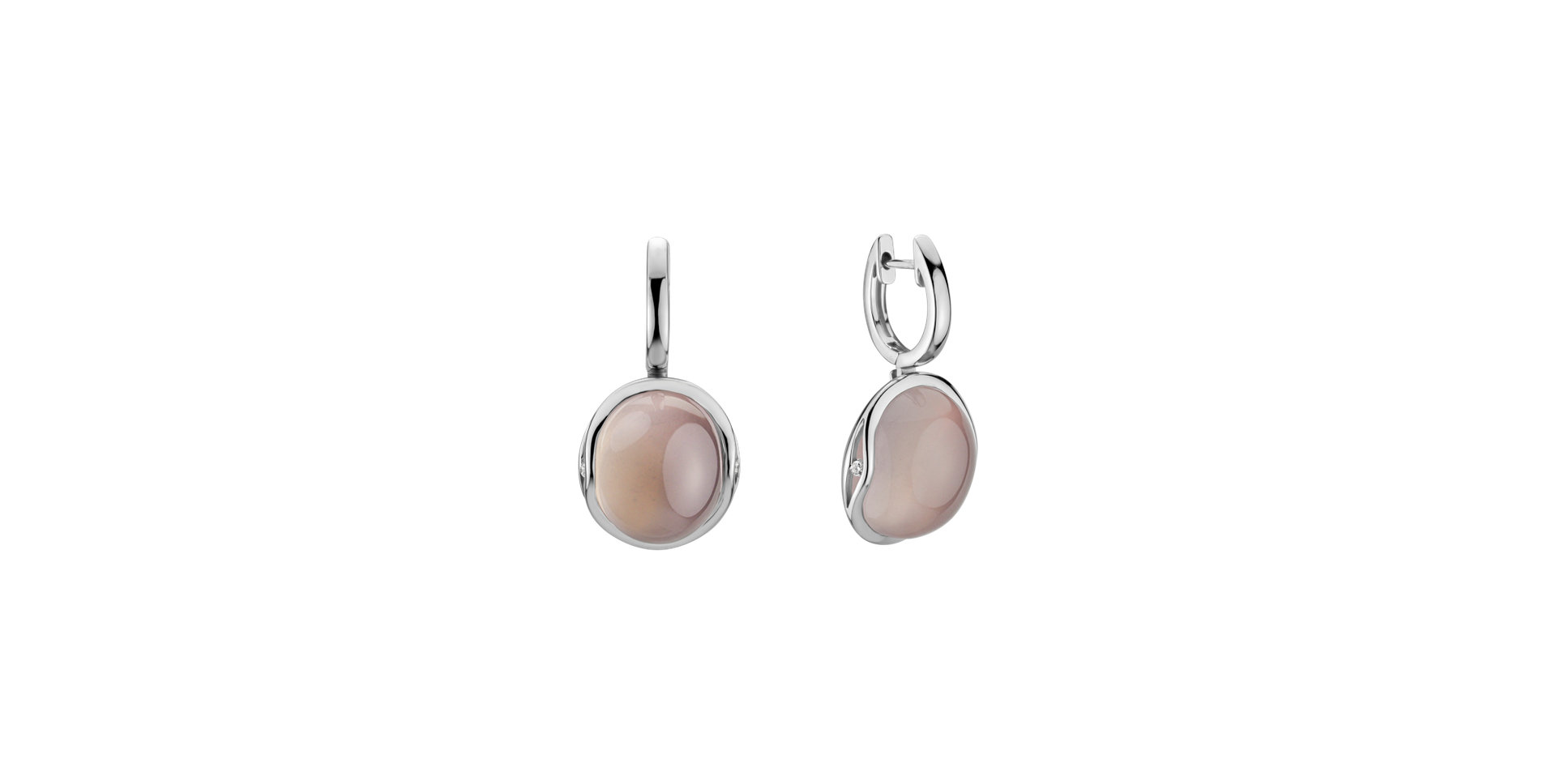 Diamond earrings with Rose Quartz Fairytale Drop