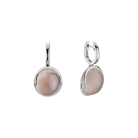 Diamond earrings with Rose Quartz Fairytale Drop
