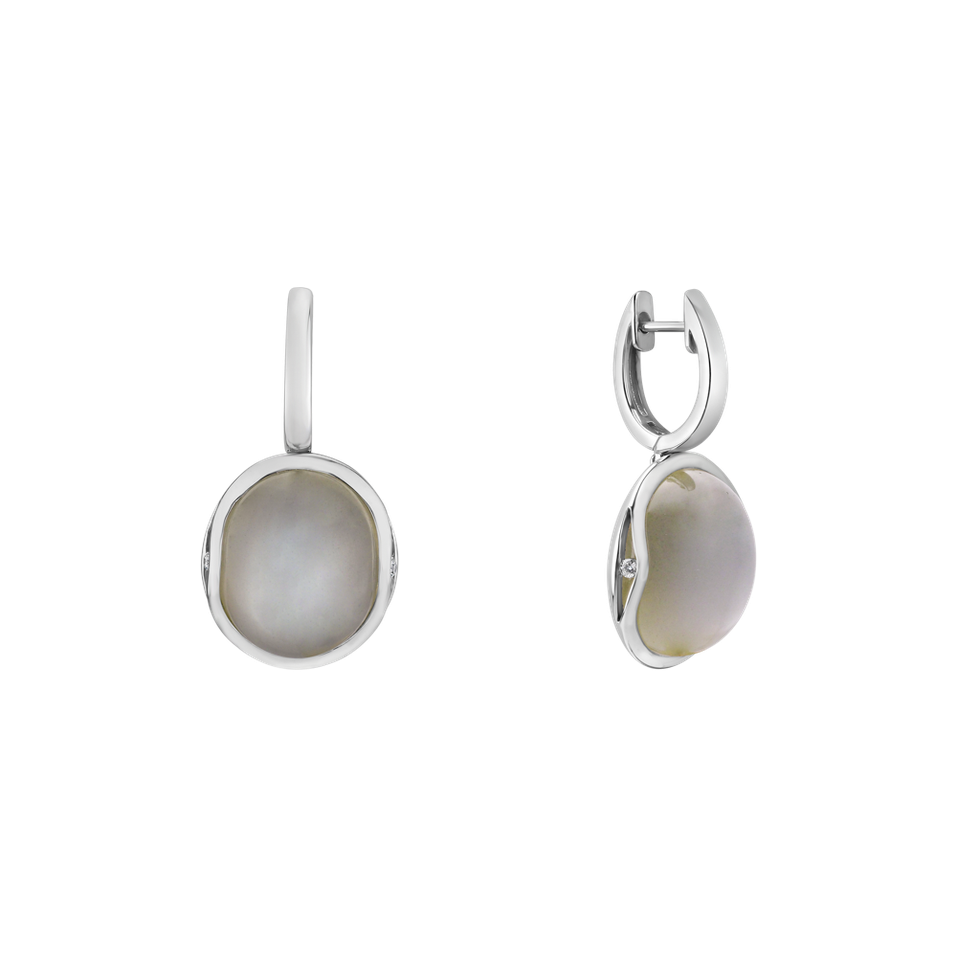 Diamond earrings with Moonstone Fairytale Drop