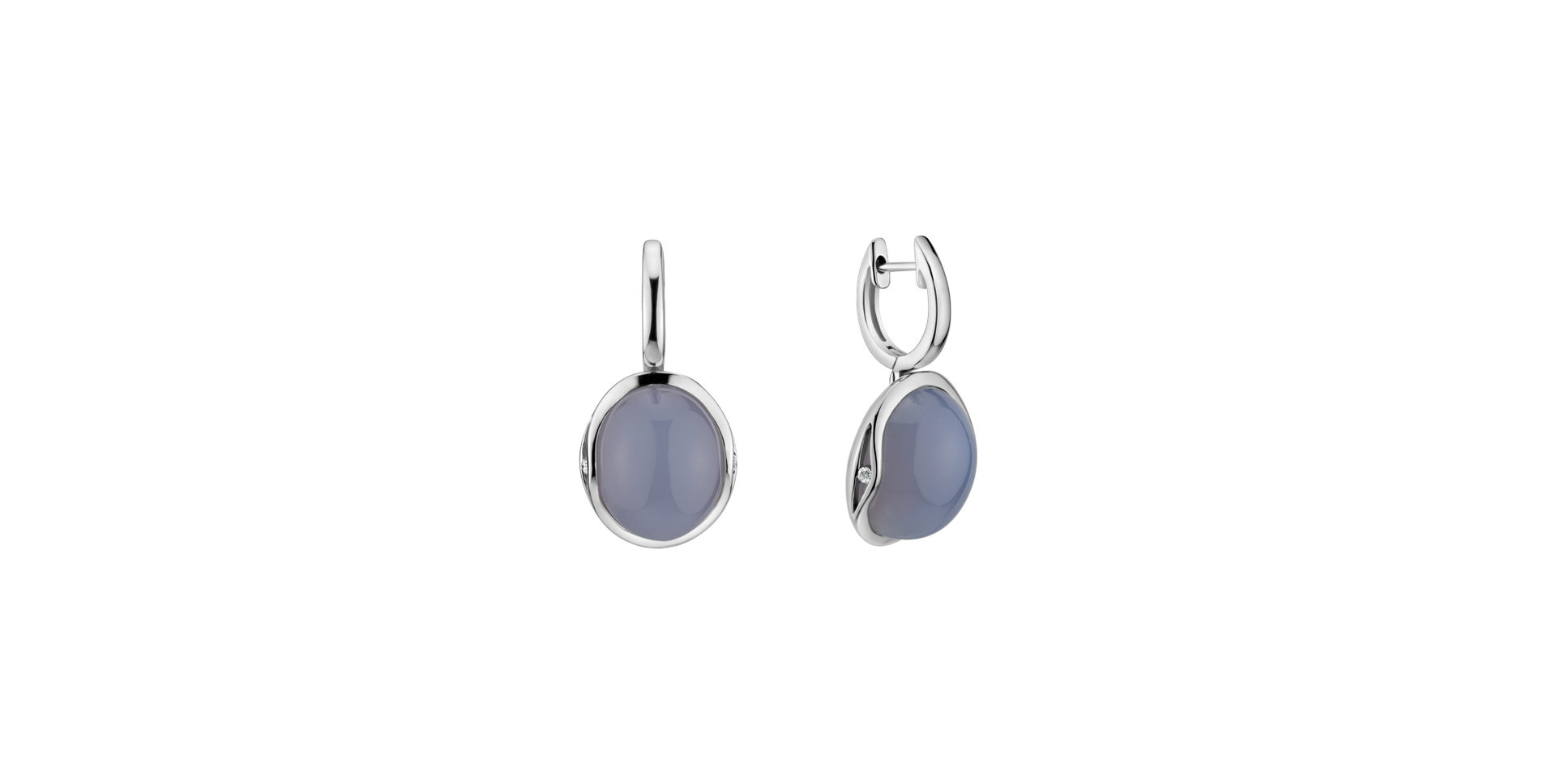 Diamond earrings with Chalcedony Fairytale Drop