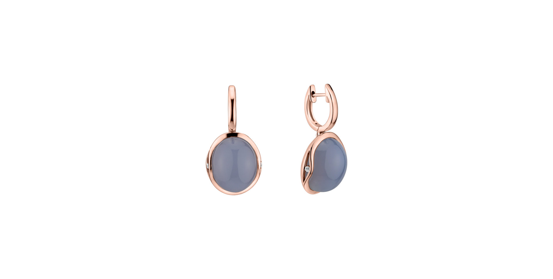 Diamond earrings with Chalcedony Fairytale Drop