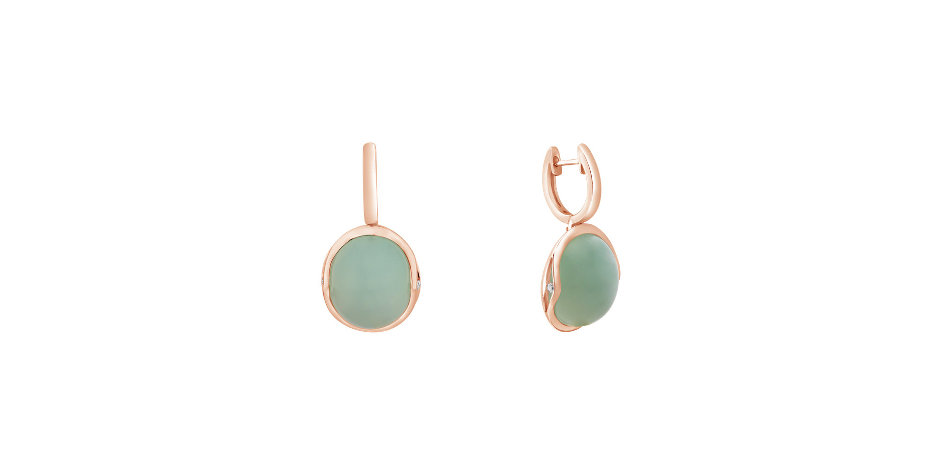 Diamond earrings with Chalcedony Fairytale Drop