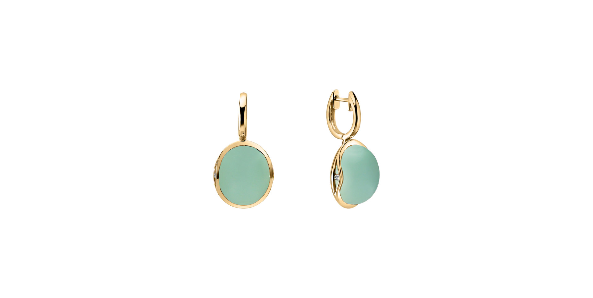 Diamond earrings with Chalcedony Fairytale Drop