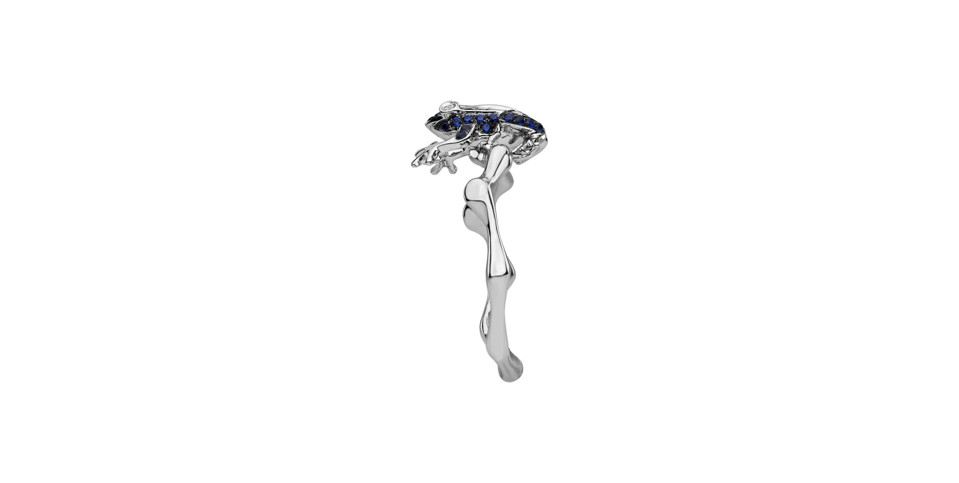Diamond ring with Sapphire Noble Frog