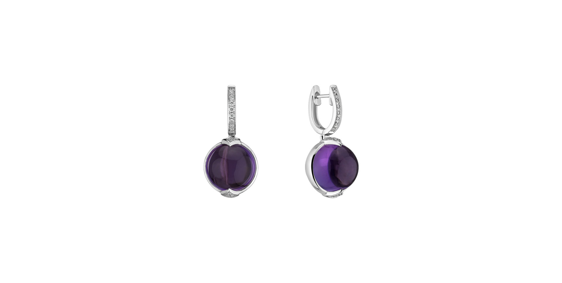 Diamond earrings with Amethyst Fairy Blossom