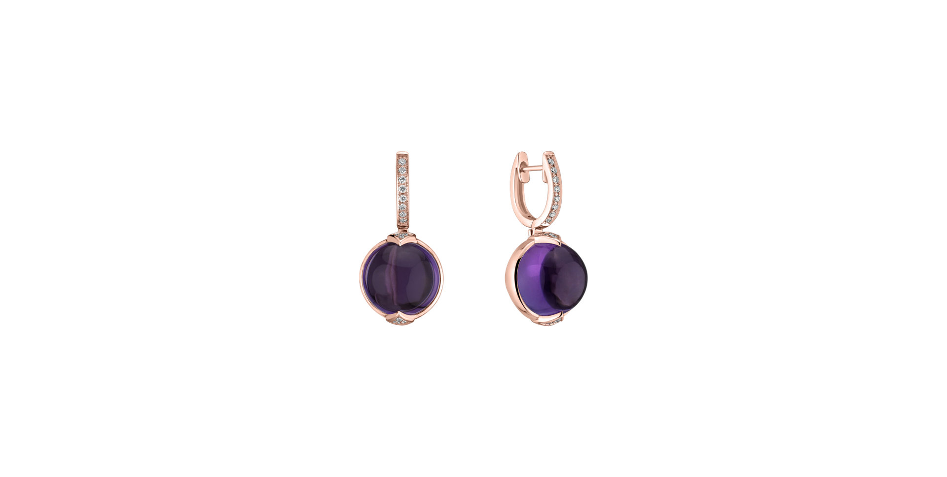 Diamond earrings with Amethyst Fairy Blossom
