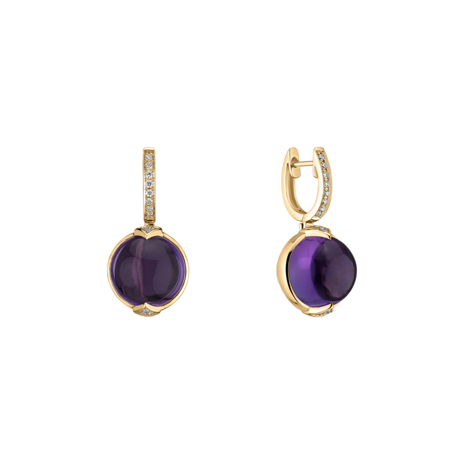 Diamond earrings with Amethyst Fairy Blossom