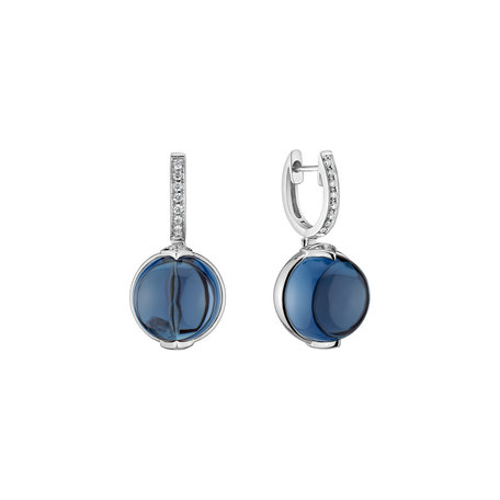Diamond earrings with Topaz Fairy Blossom