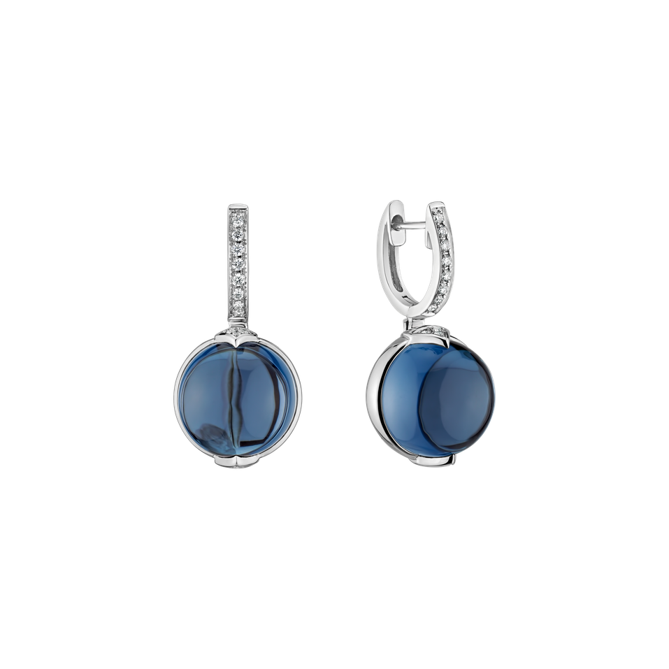 Diamond earrings with Topaz Fairy Blossom