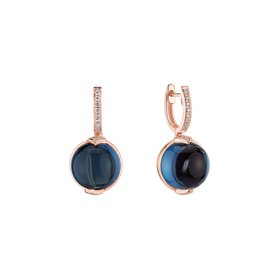 Diamond earrings with Topaz Fairy Blossom