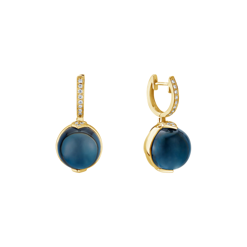 Diamond earrings with Topaz Fairy Blossom