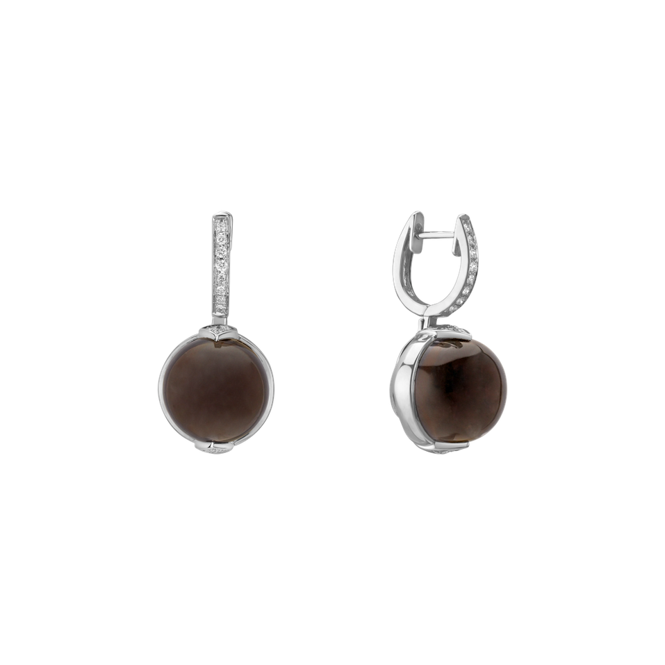 Diamond earrings with Quartz Fairy Blossom