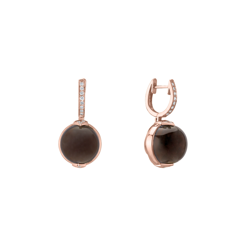 Diamond earrings with Quartz Fairy Blossom