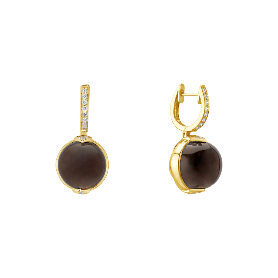 Diamond earrings with Quartz Fairy Blossom