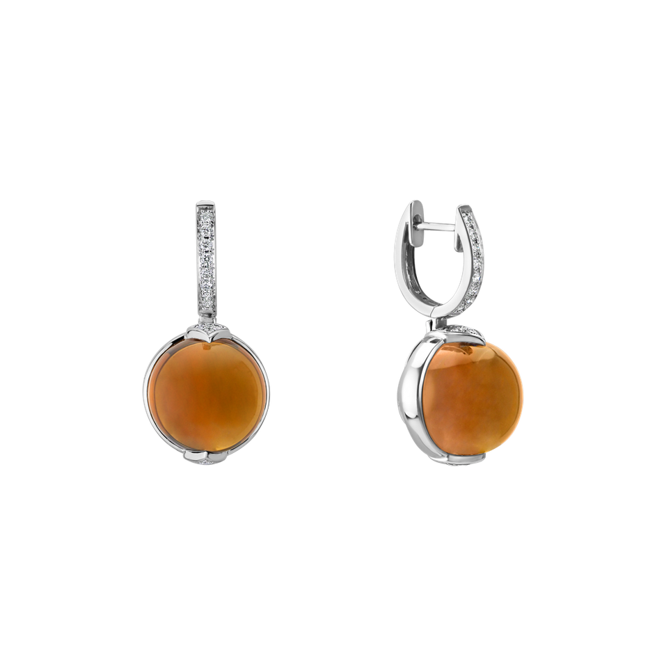 Diamond earrings with Quartz Fairy Blossom