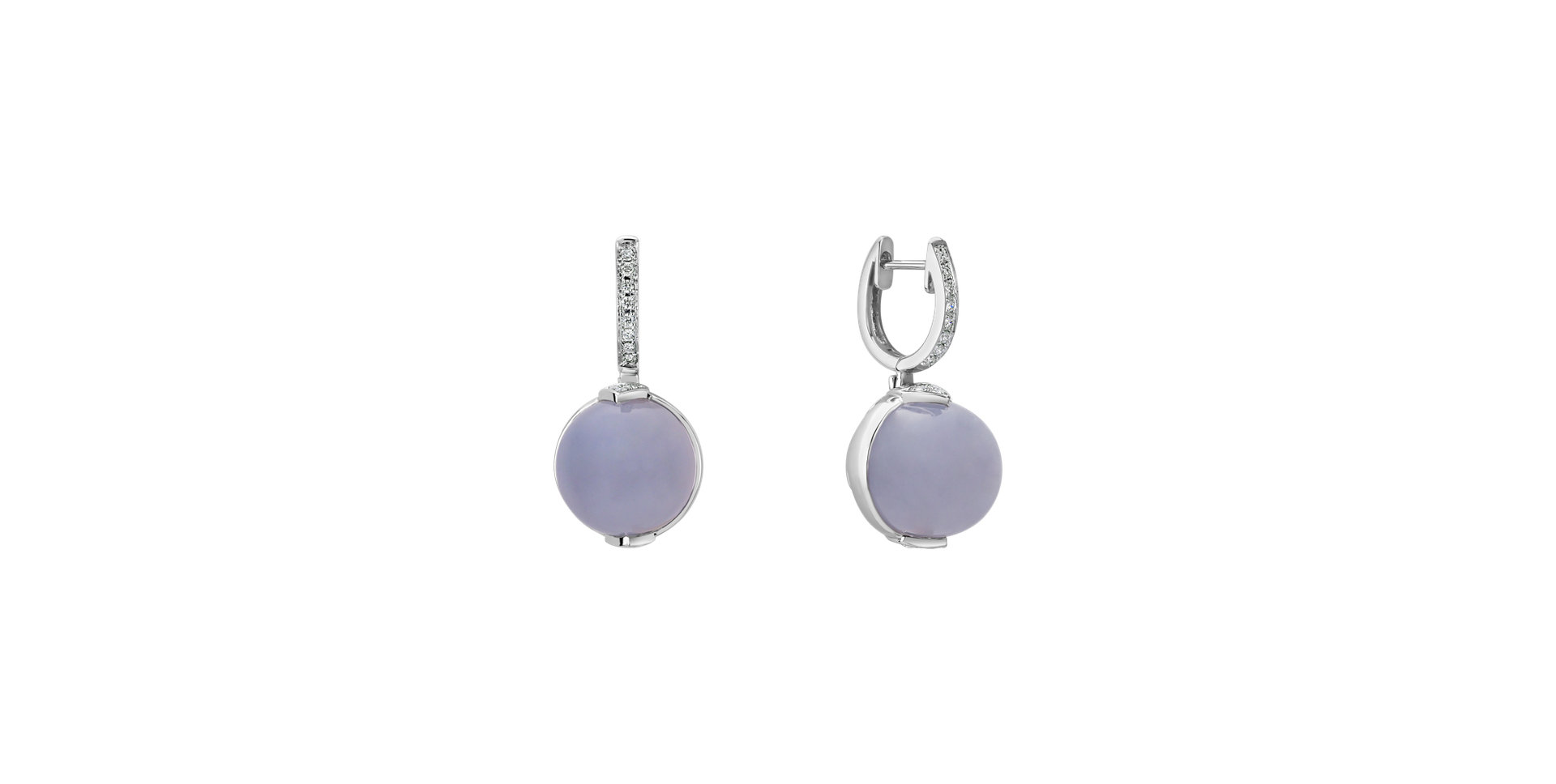 Diamond earrings with Chalcedony Fairy Blossom