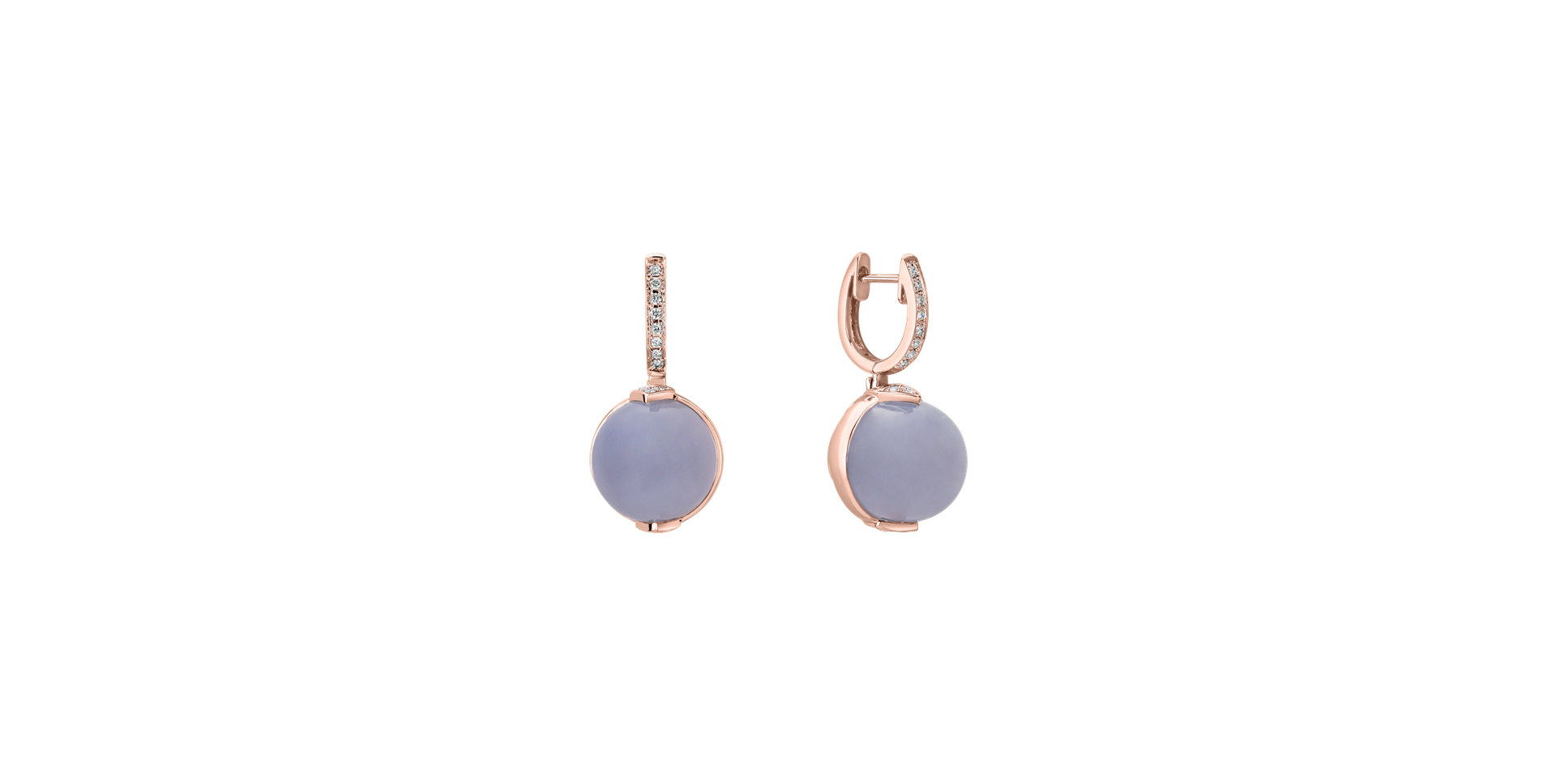 Diamond earrings with Chalcedony Fairy Blossom