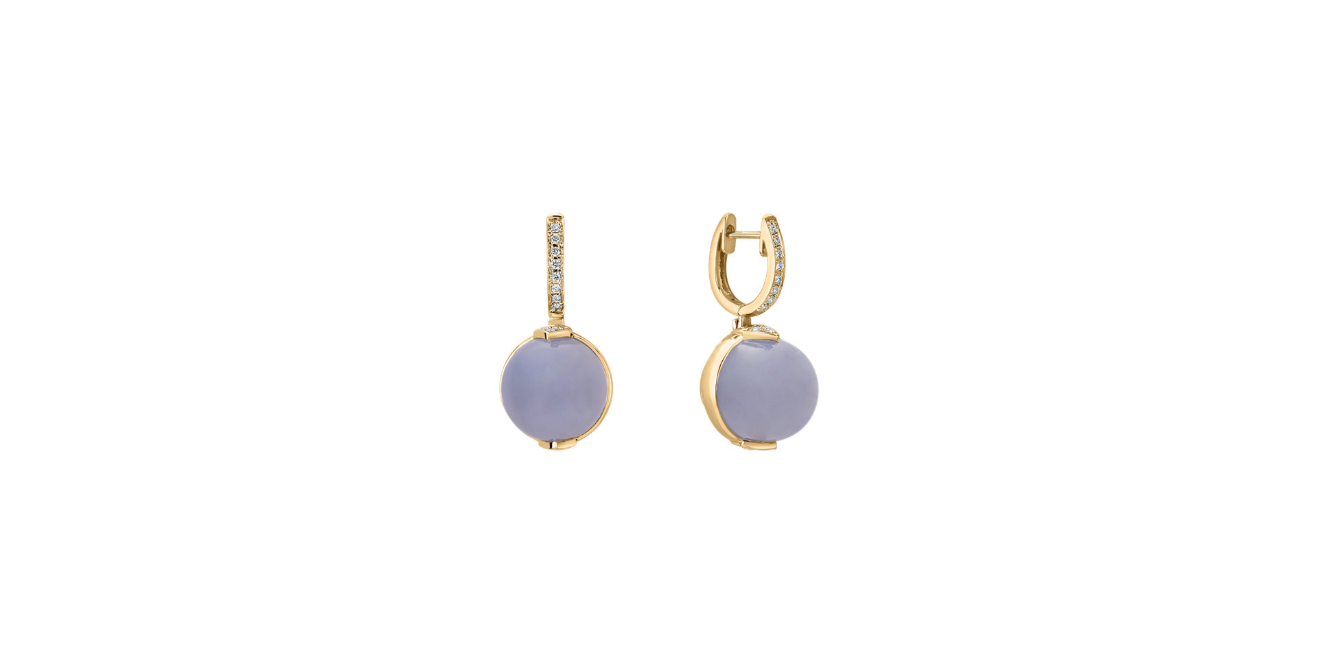 Diamond earrings with Chalcedony Fairy Blossom