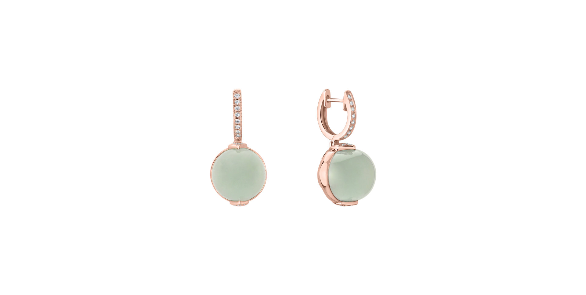 Diamond earrings with Chalcedony Fairy Blossom