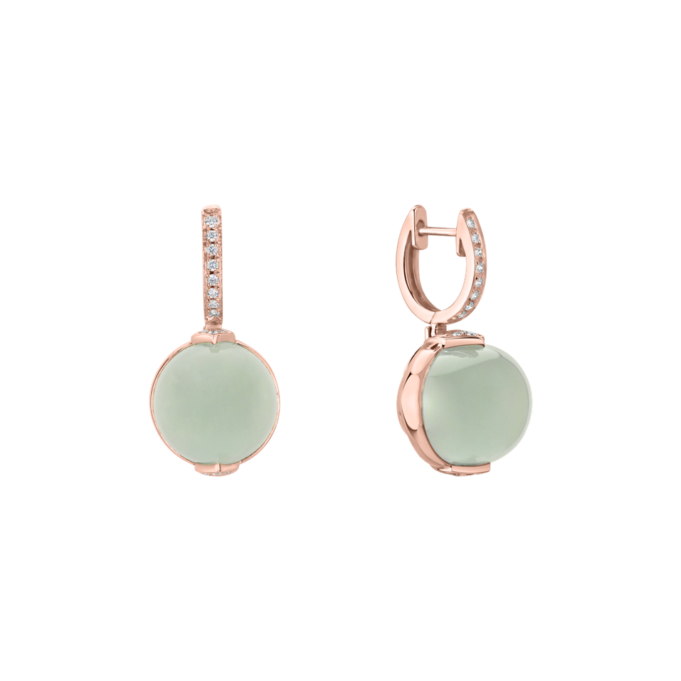 Diamond earrings with Chalcedony Fairy Blossom