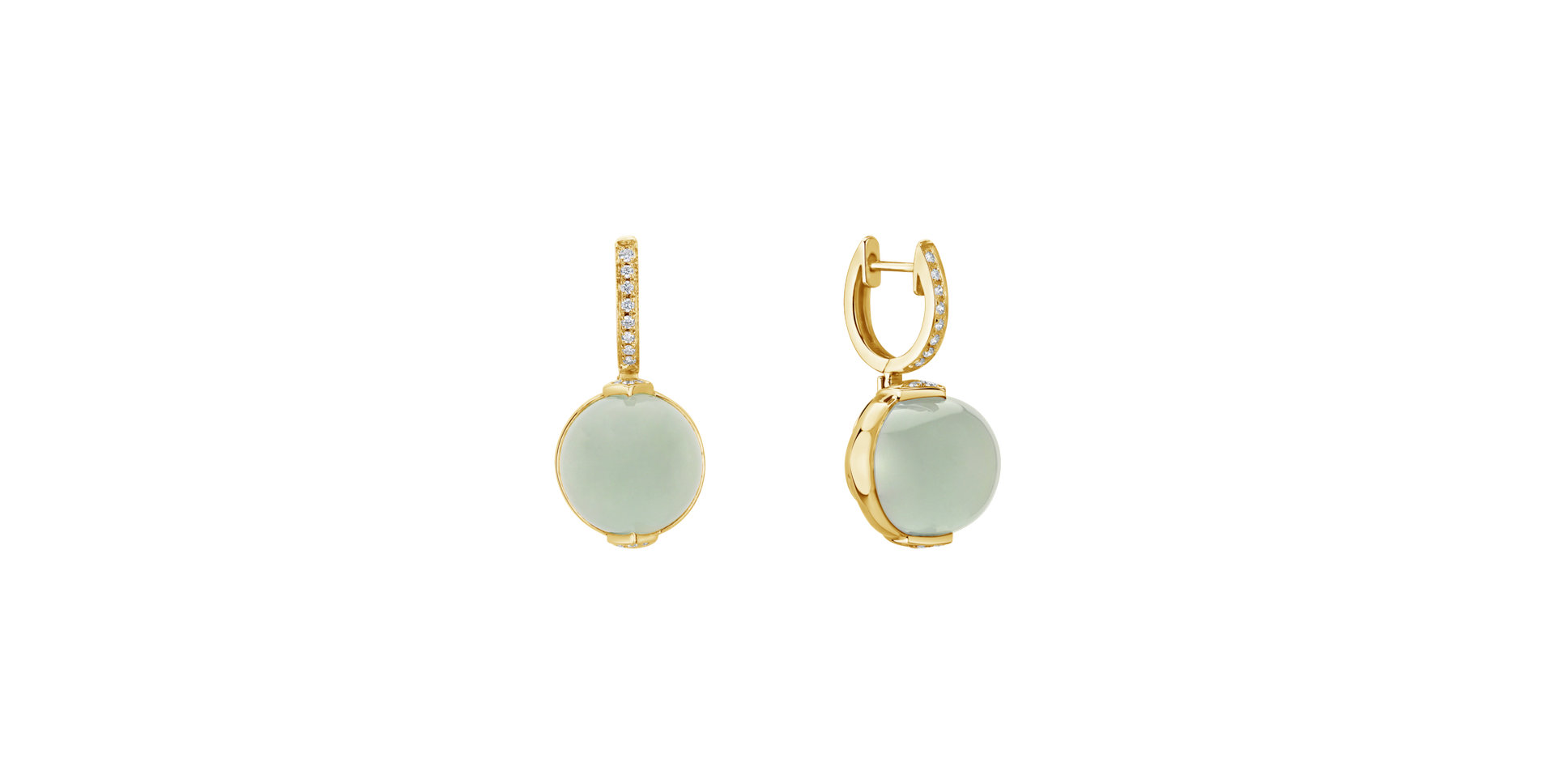 Diamond earrings with Chalcedony Fairy Blossom