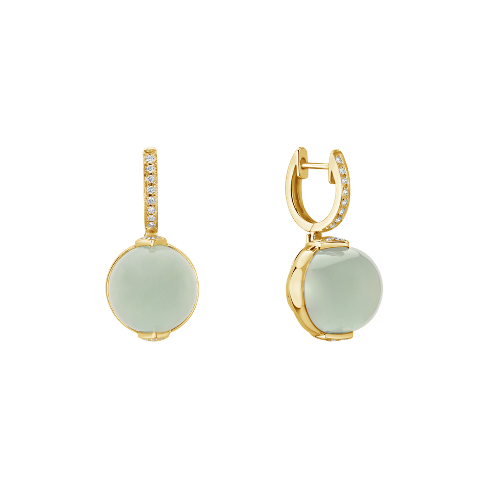 Diamond earrings with Chalcedony Fairy Blossom