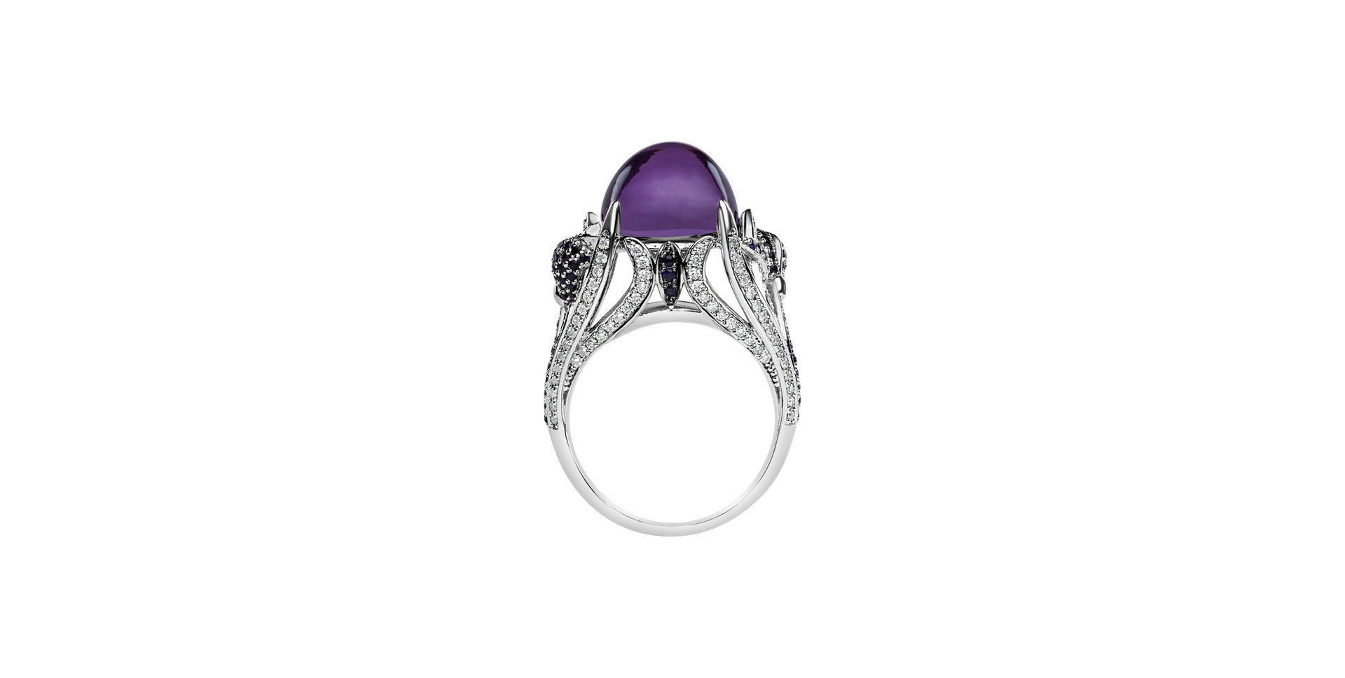 Diamond ring with Amethyst and Sapphire Fascinating Ladyship