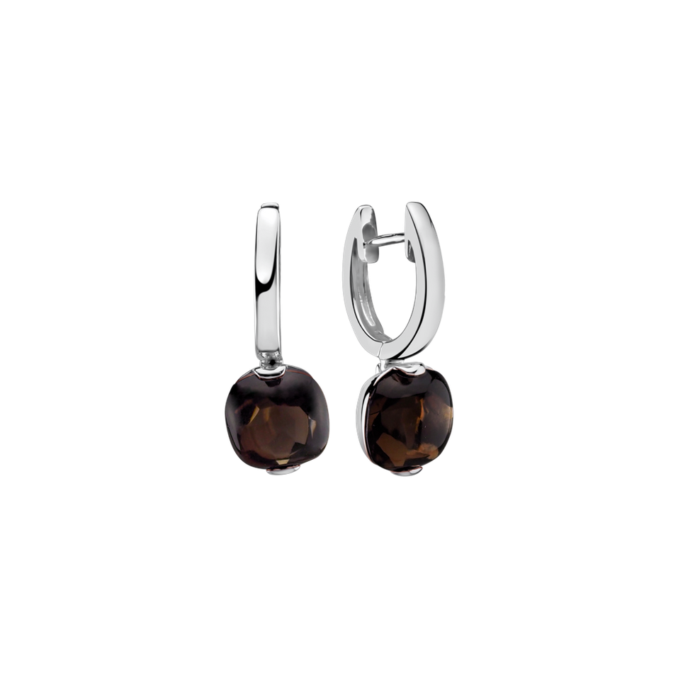 Earrings with Smoky Quartz Bonbon