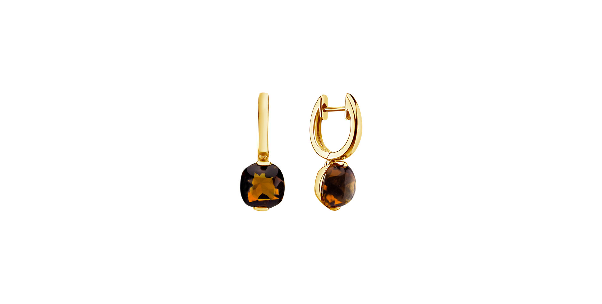 Earrings with Cognac Quartz Bonbon
