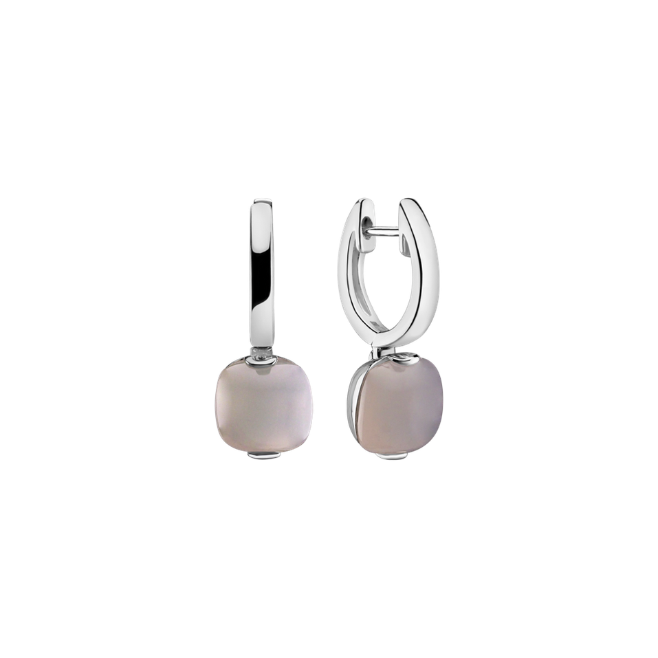 Earrings with Moonstone White Bonbon