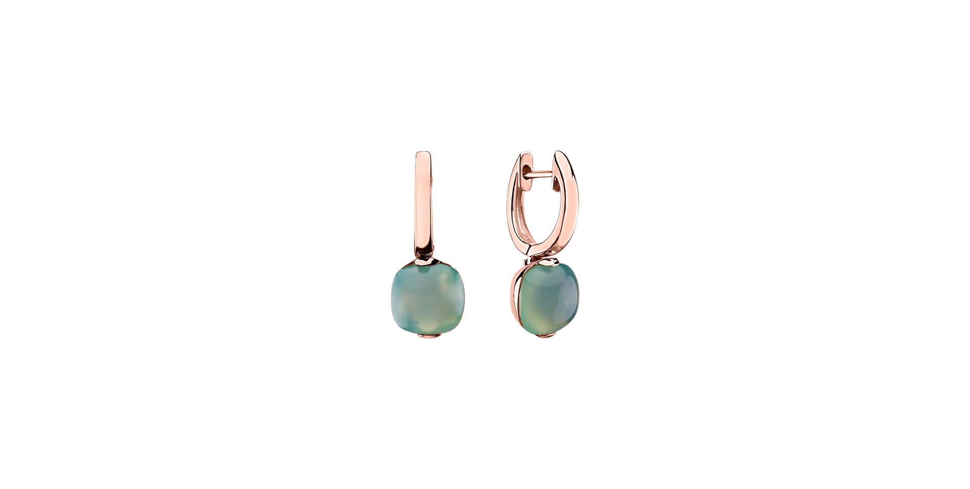 Earrings with Turquoise Chalcedony Bonbon