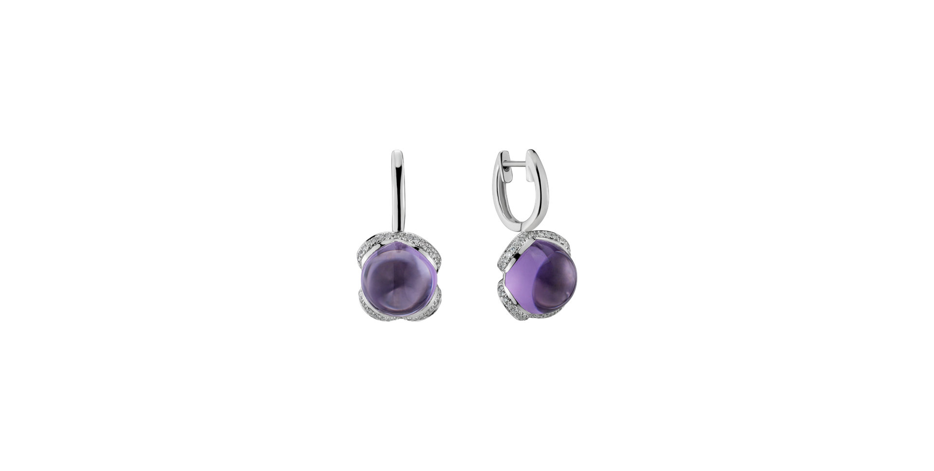 Diamond earrings with Amethyst Rainbow Wish