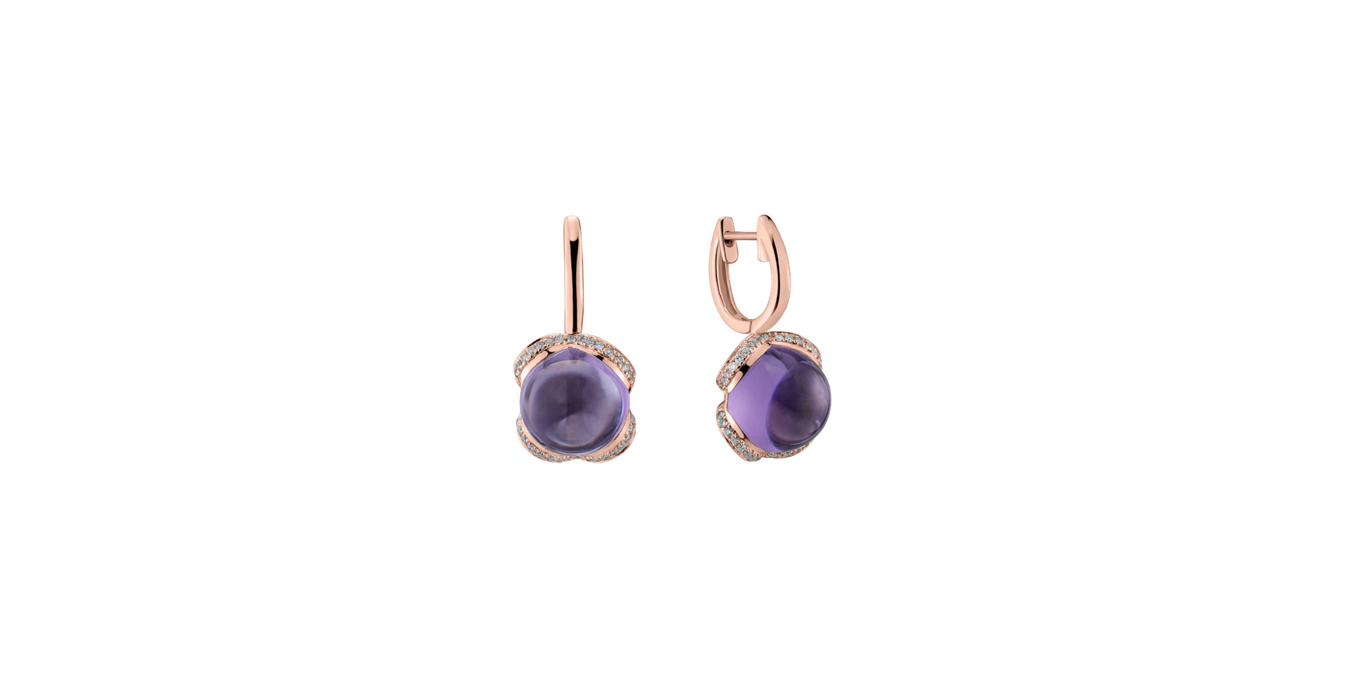 Diamond earrings with Amethyst Rainbow Wish