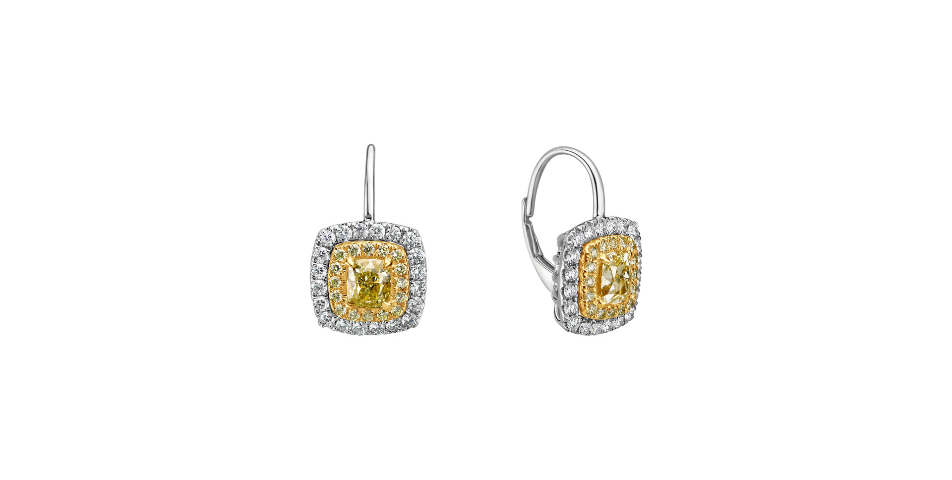 Earrings with yellow and white diamonds Sunny Day