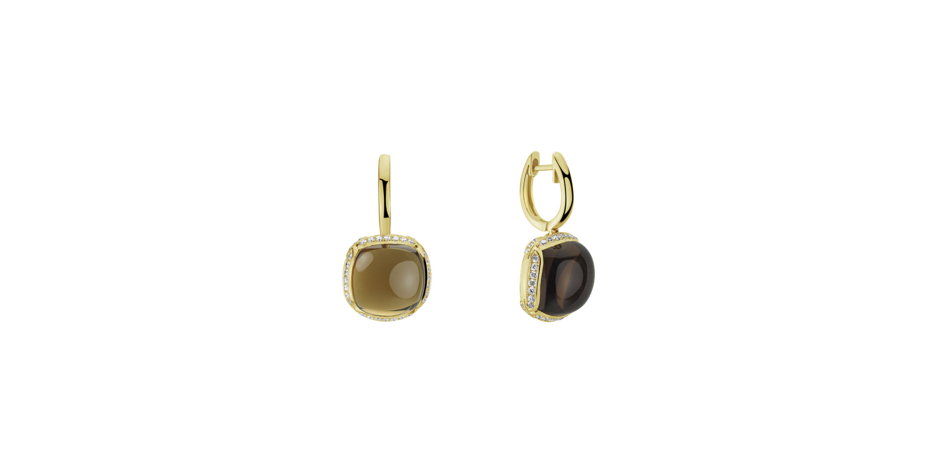 Diamond earrings with Quartz Mystic Drop