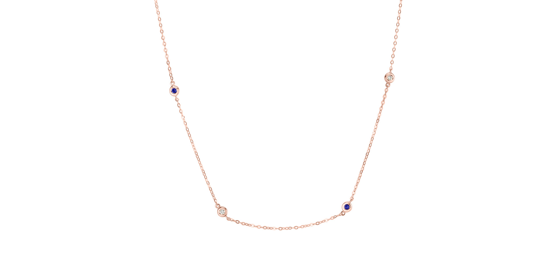 Diamond necklace with Sapphire Dots