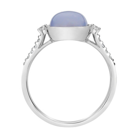 Diamond ring with Chalcedony Luxy Bonbon