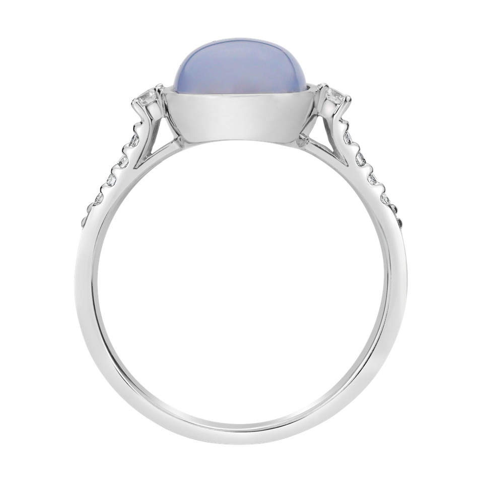 Diamond ring with Chalcedony Luxy Bonbon