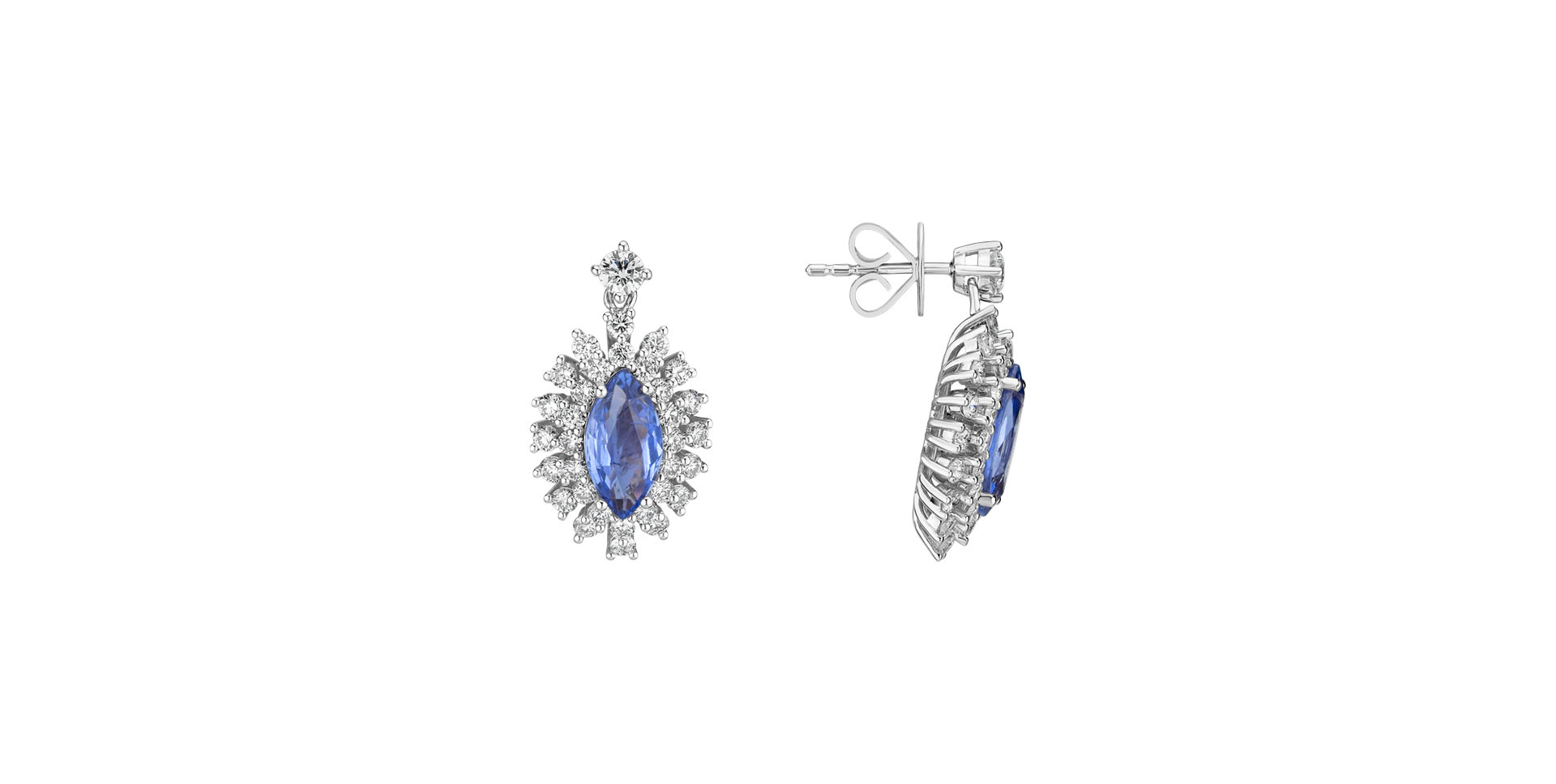 Diamond earrings with Sapphire Sapphire King