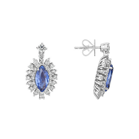 Diamond earrings with Sapphire Sapphire King